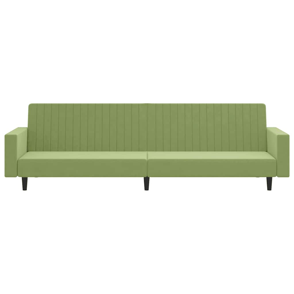 Schlafsofa 2-Sitzer Hellgrün Samt