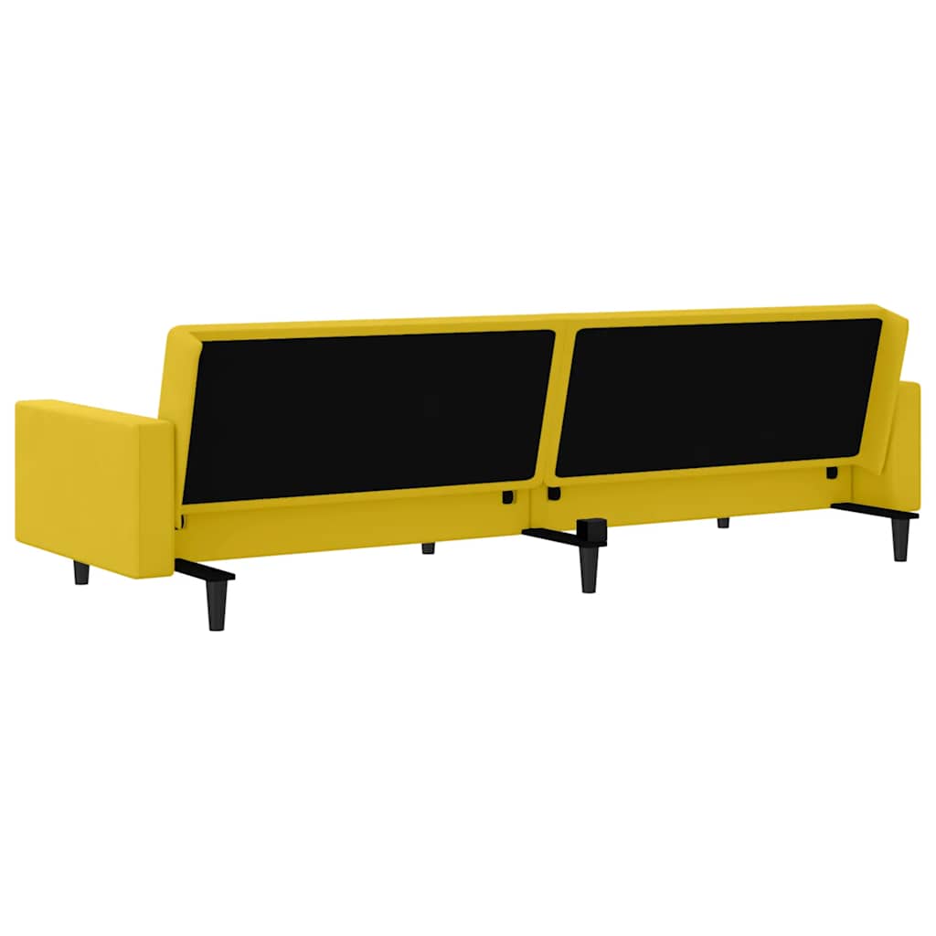Schlafsofa 2-Sitzer Gelb Samt