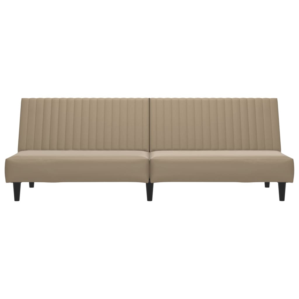 Schlafsofa 2-Sitzer Cappuccino-Braun Kunstleder