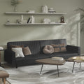 Schlafsofa 2-Sitzer Schwarz Kunstleder
