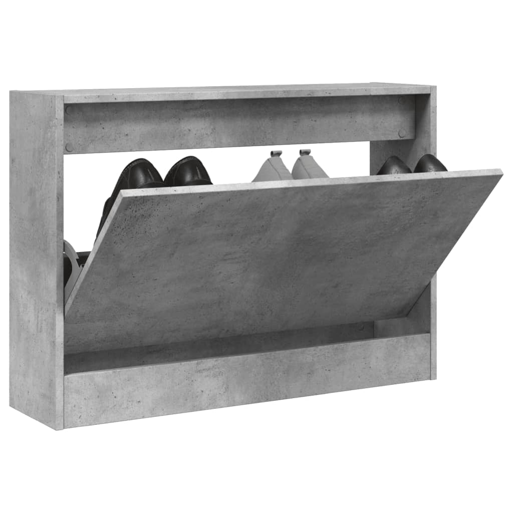 Schuhschrank Betongrau 80x21x57 cm Holzwerkstoff