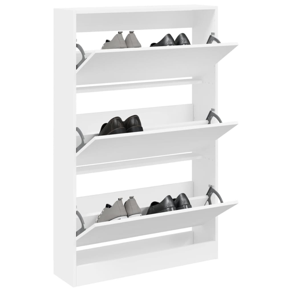 Schuhschrank Weiß 80x21x125,5 cm Holzwerkstoff