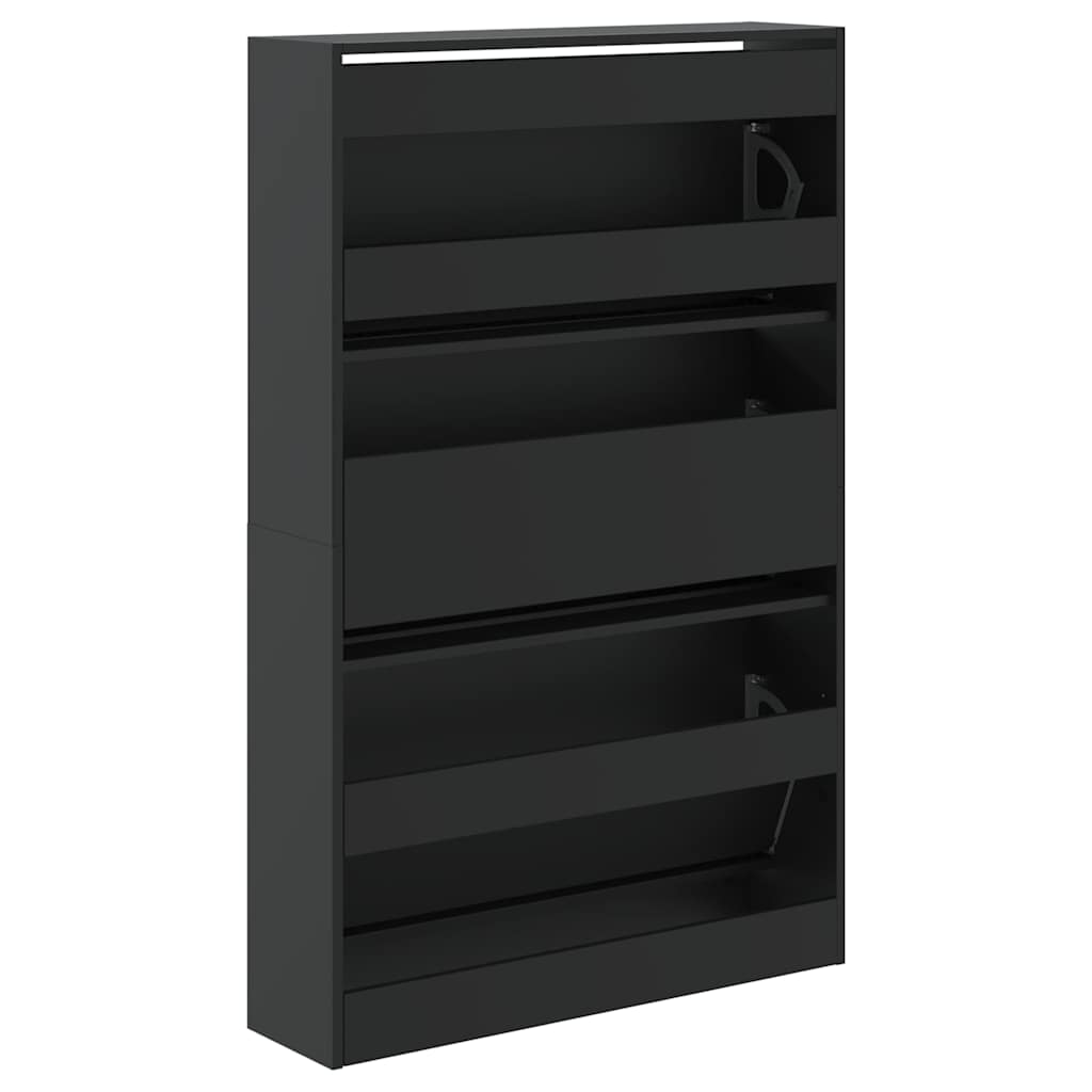 Schuhschrank Schwarz 80x21x125,5 cm Holzwerkstoff