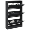 Schuhschrank Schwarz 80x21x125,5 cm Holzwerkstoff