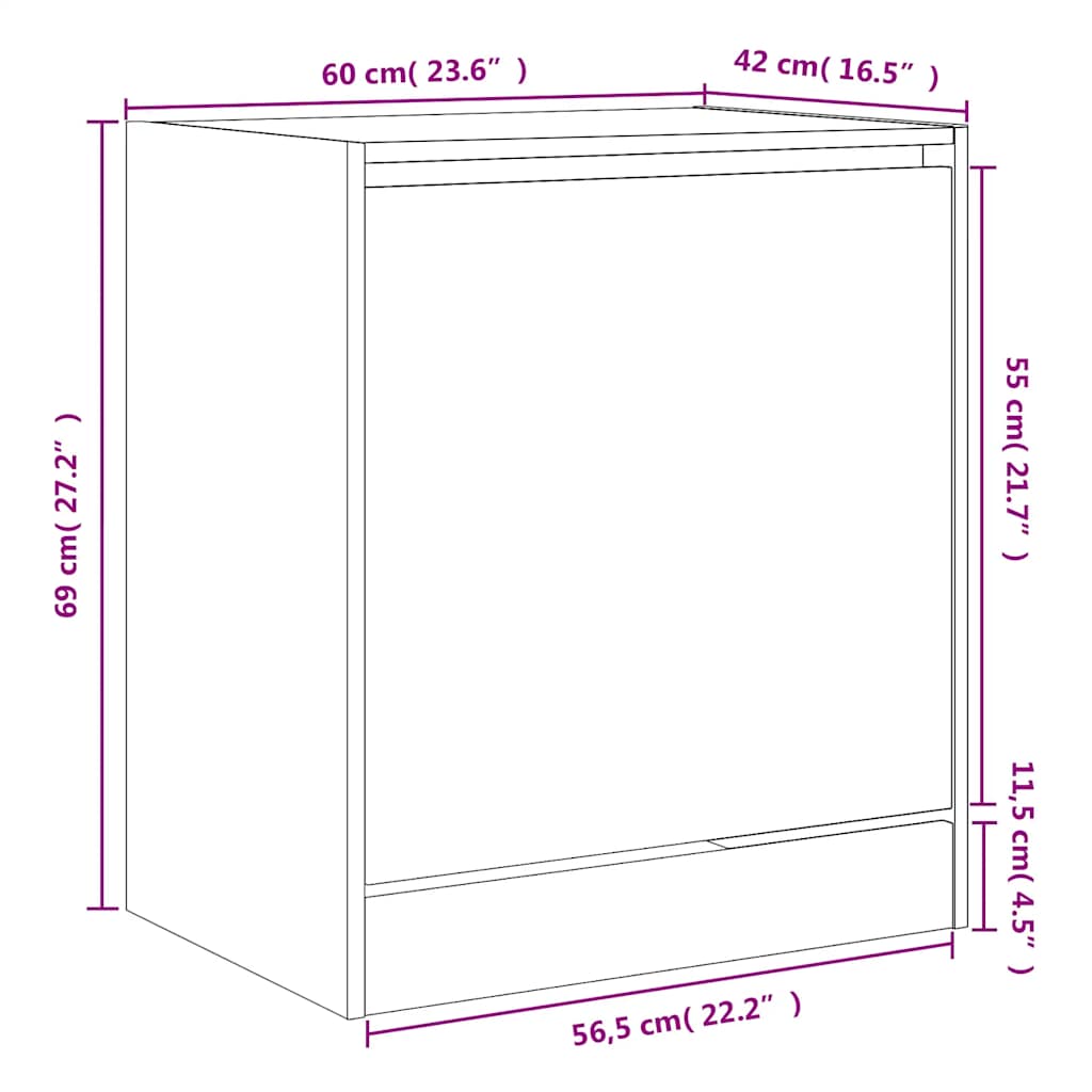 Schuhschrank Schwarz 60x42x69 cm Holzwerkstoff