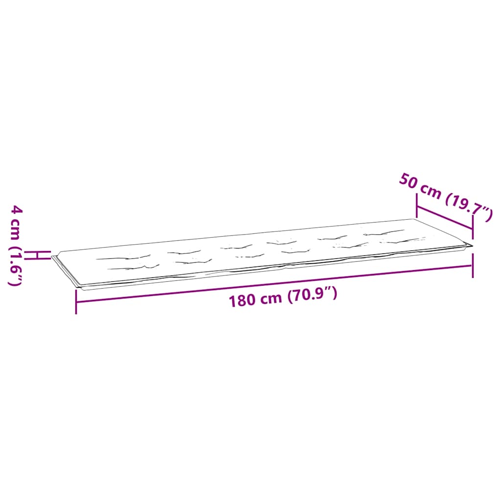 Gartenbank-Auflage Marineblau 180x50x4 cm Oxford-Gewebe