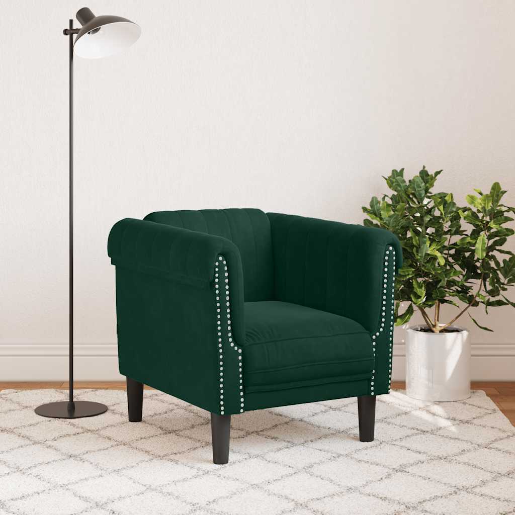 Sessel Dunkelgrün Samt