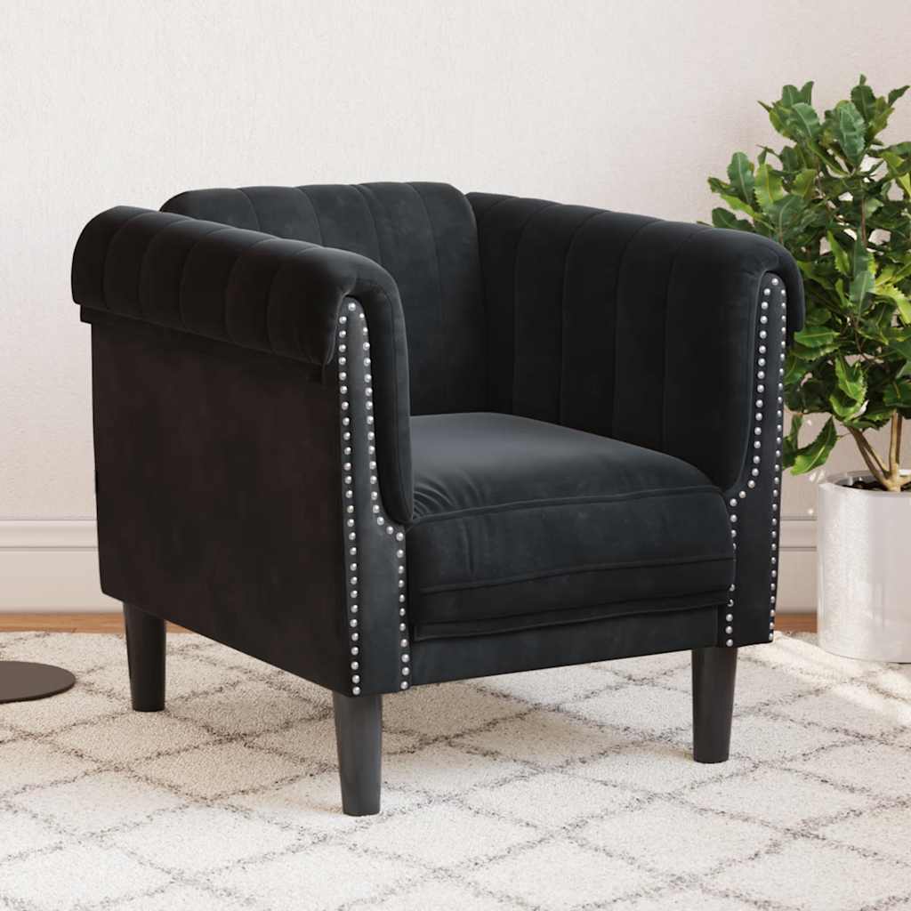 Sessel Schwarz Samt