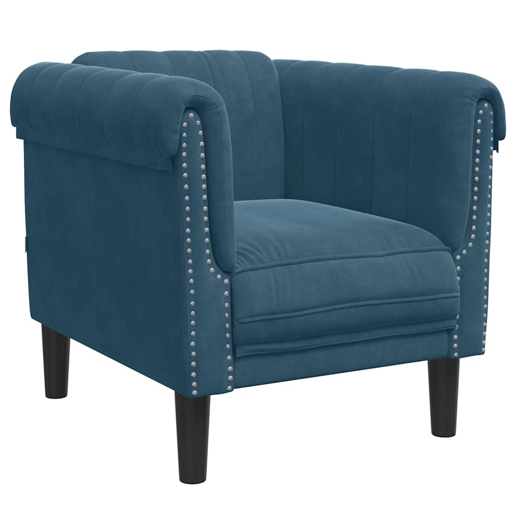 Sessel Blau Samt