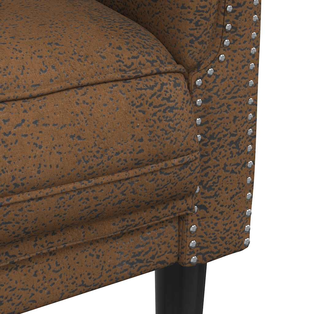 Sessel Braun Kunstleder Wildleder-Optik