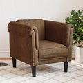 Sessel Braun Kunstleder Wildleder-Optik