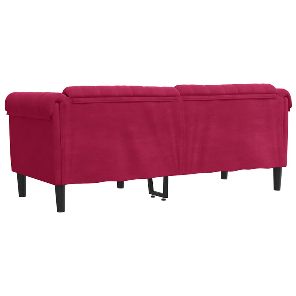 Sofa 2-Sitzer Weinrot Samt