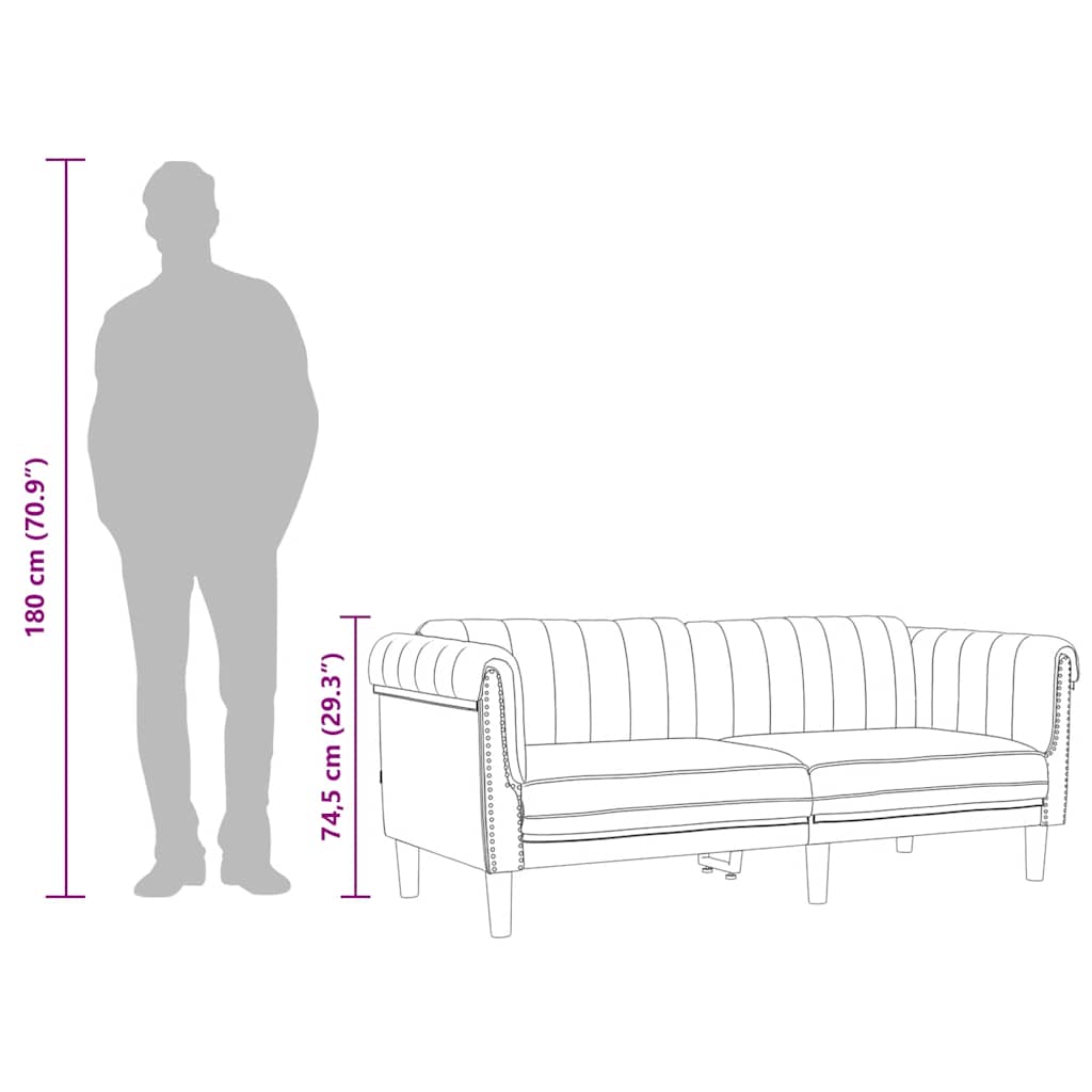 Sofa 2-Sitzer Gelb Samt