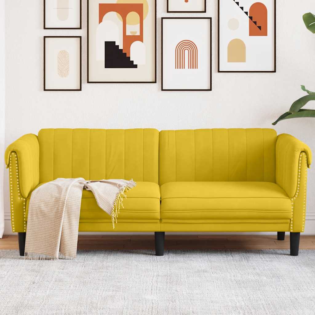 Sofa 2-Sitzer Gelb Samt