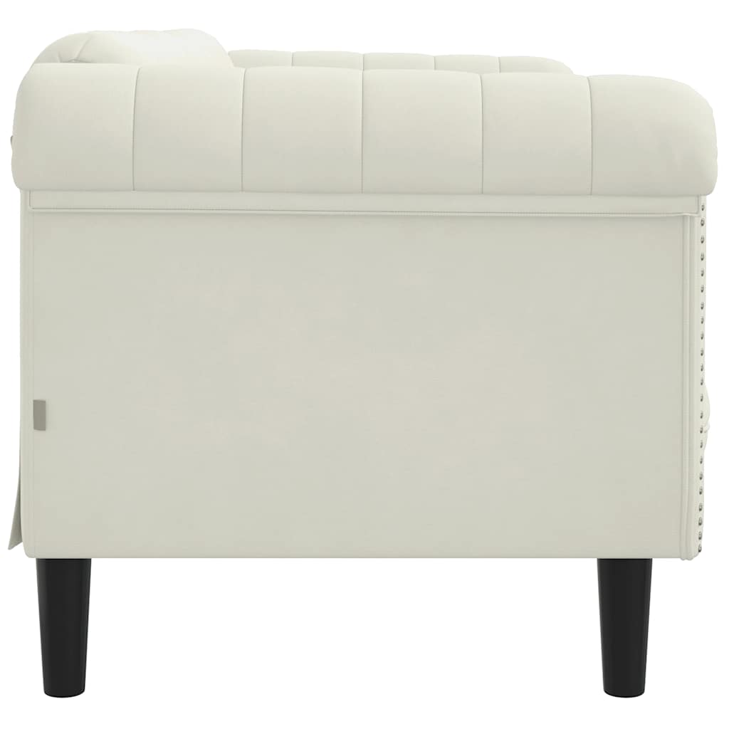 Sofa 2-Sitzer Creme Samt