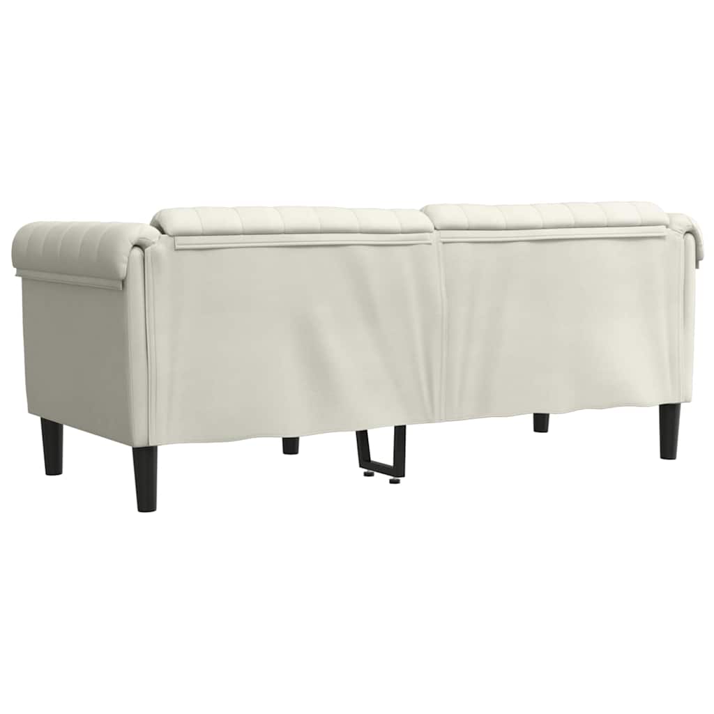 Sofa 2-Sitzer Creme Samt