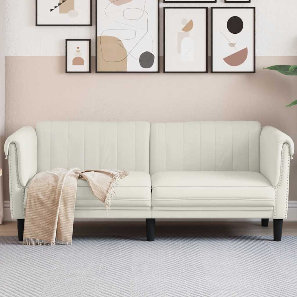 Sofa 2-Sitzer Creme Samt