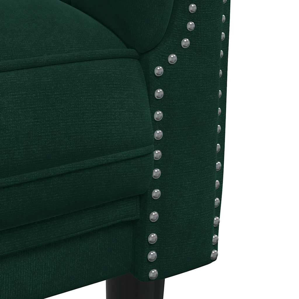 Sofa 3-Sitzer Dunkelgrün Samt