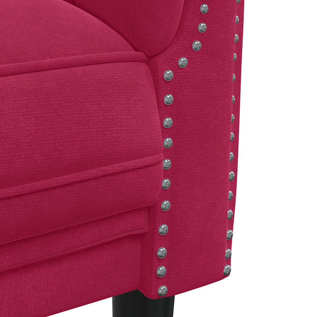 Sofa 3-Sitzer Weinrot Samt