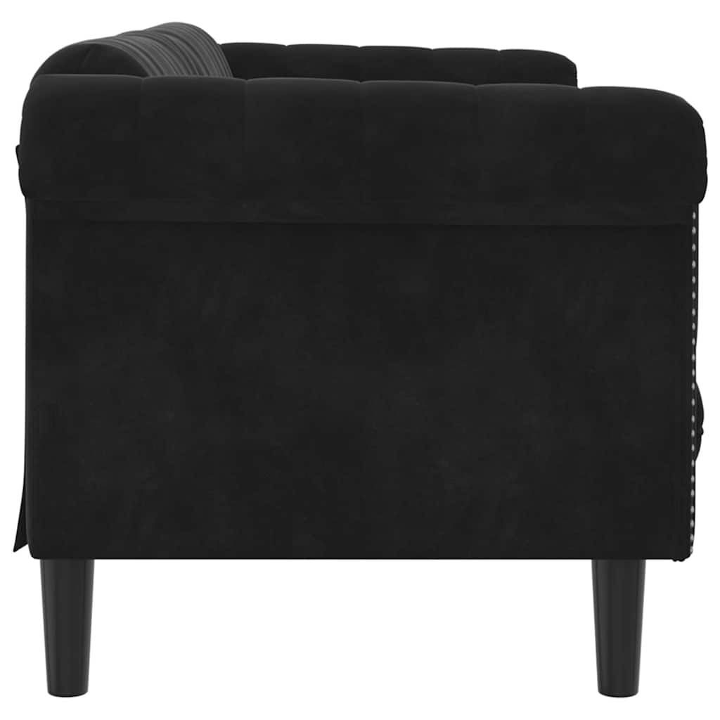 Sofa 3-Sitzer Schwarz Samt