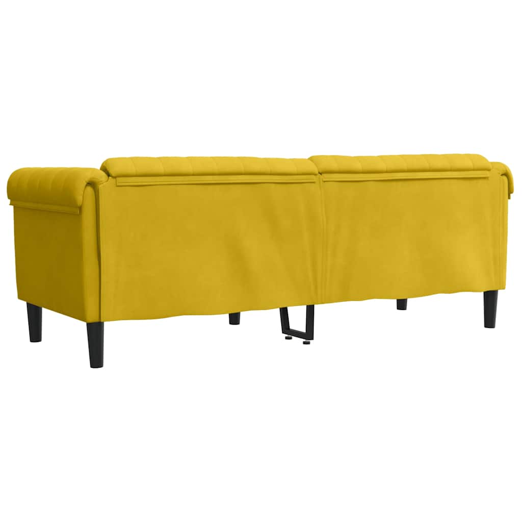 Sofa 3-Sitzer Gelb Samt