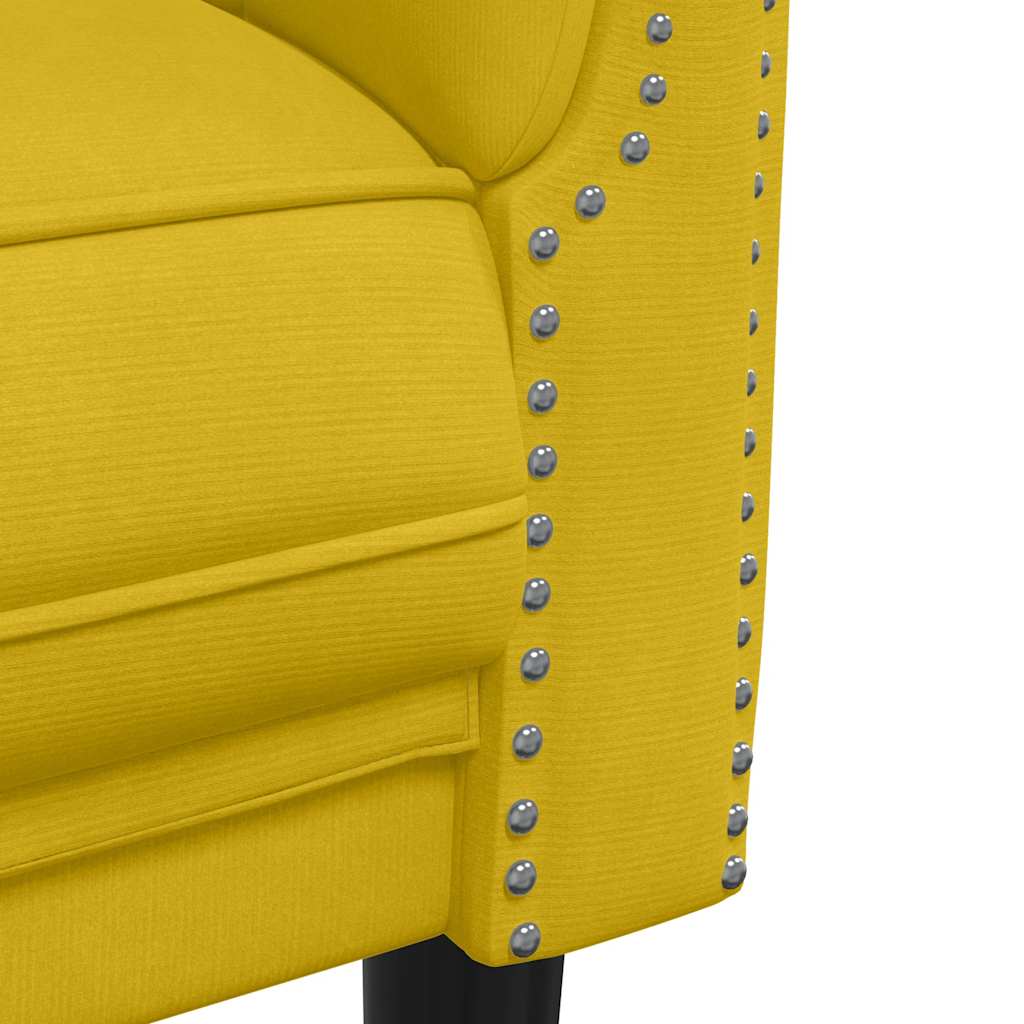 Sofa 3-Sitzer Gelb Samt