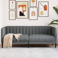 Sofa 2-Sitzer Dunkelgrau Stoff