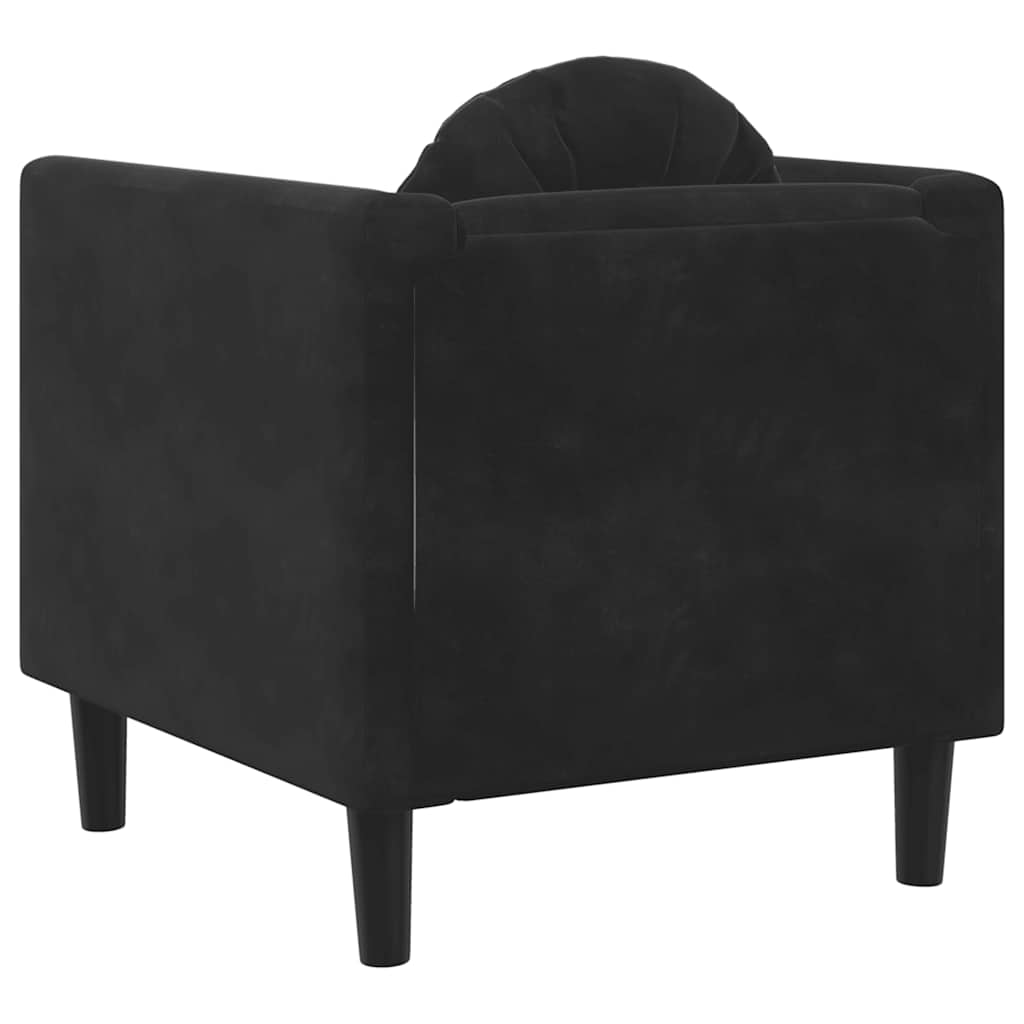 Sessel mit Kissen Schwarz Samt