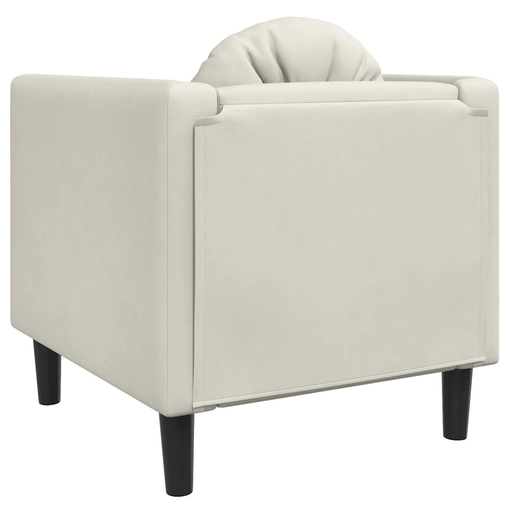 Sessel mit Kissen Creme Samt