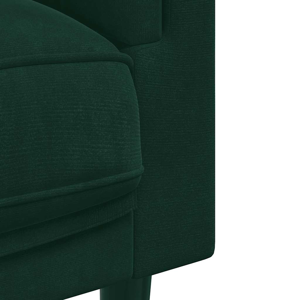 Sofa mit Kissen 2-Sitzer Dunkelgrün Samt