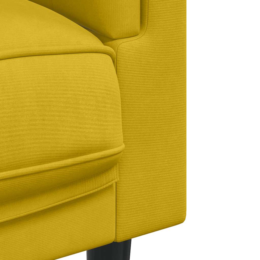 Sofa mit Kissen 2-Sitzer Gelb Samt