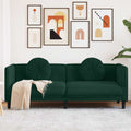 Sofa mit Kissen 3-Sitzer Dunkelgrün Samt