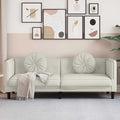 Sofa mit Kissen 3-Sitzer Creme Samt
