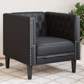 Chesterfield-Sessel Schwarz Kunstleder