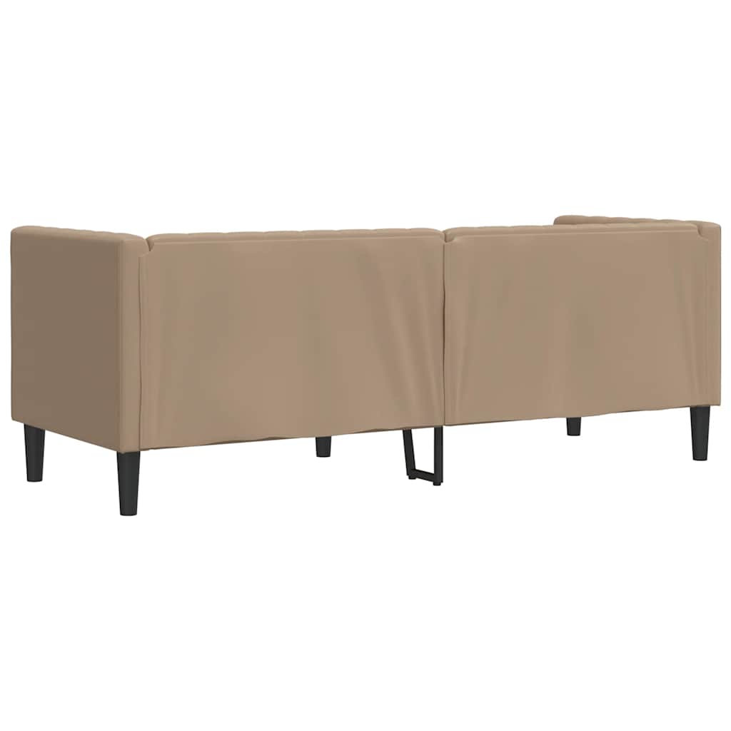 Chesterfield-Sofa 3-Sitzer Cappuccino Kunstleder
