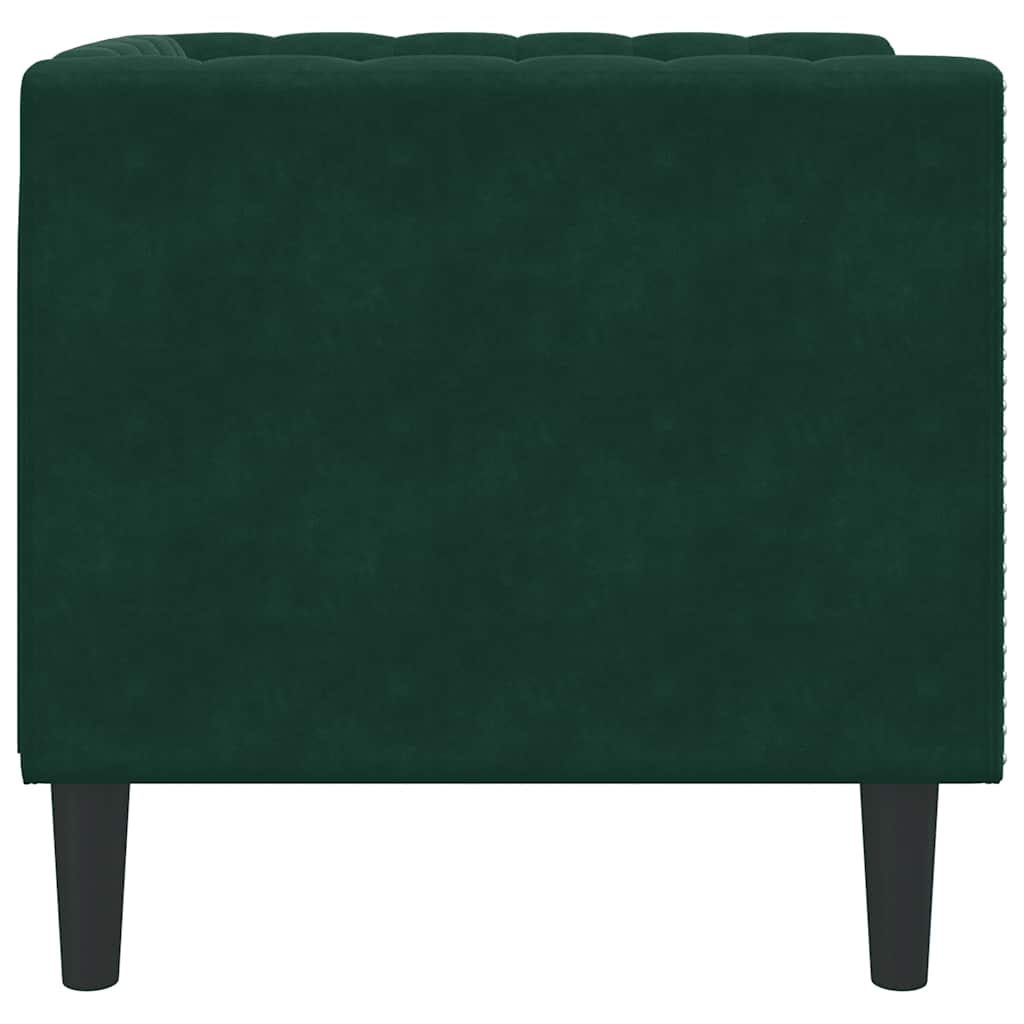 Chesterfield-Sessel Dunkelgrün Samt
