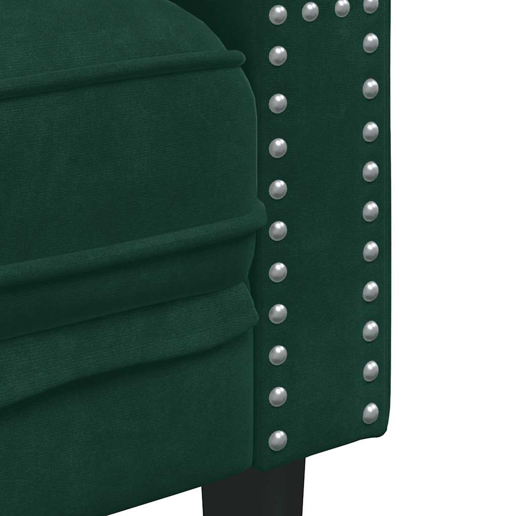 Chesterfield-Sessel Dunkelgrün Samt