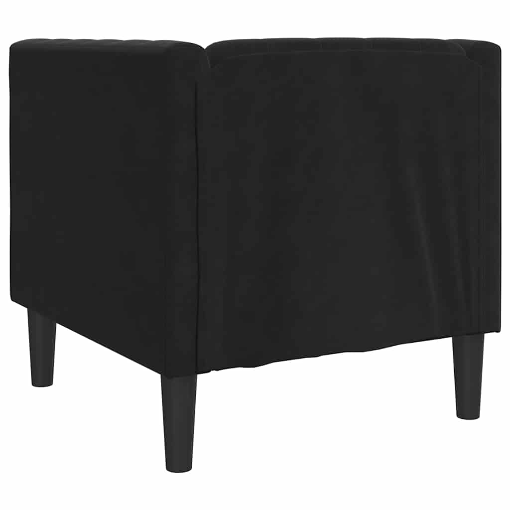Chesterfield-Sessel Schwarz Samt