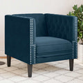 Chesterfield-Sessel Blau Samt