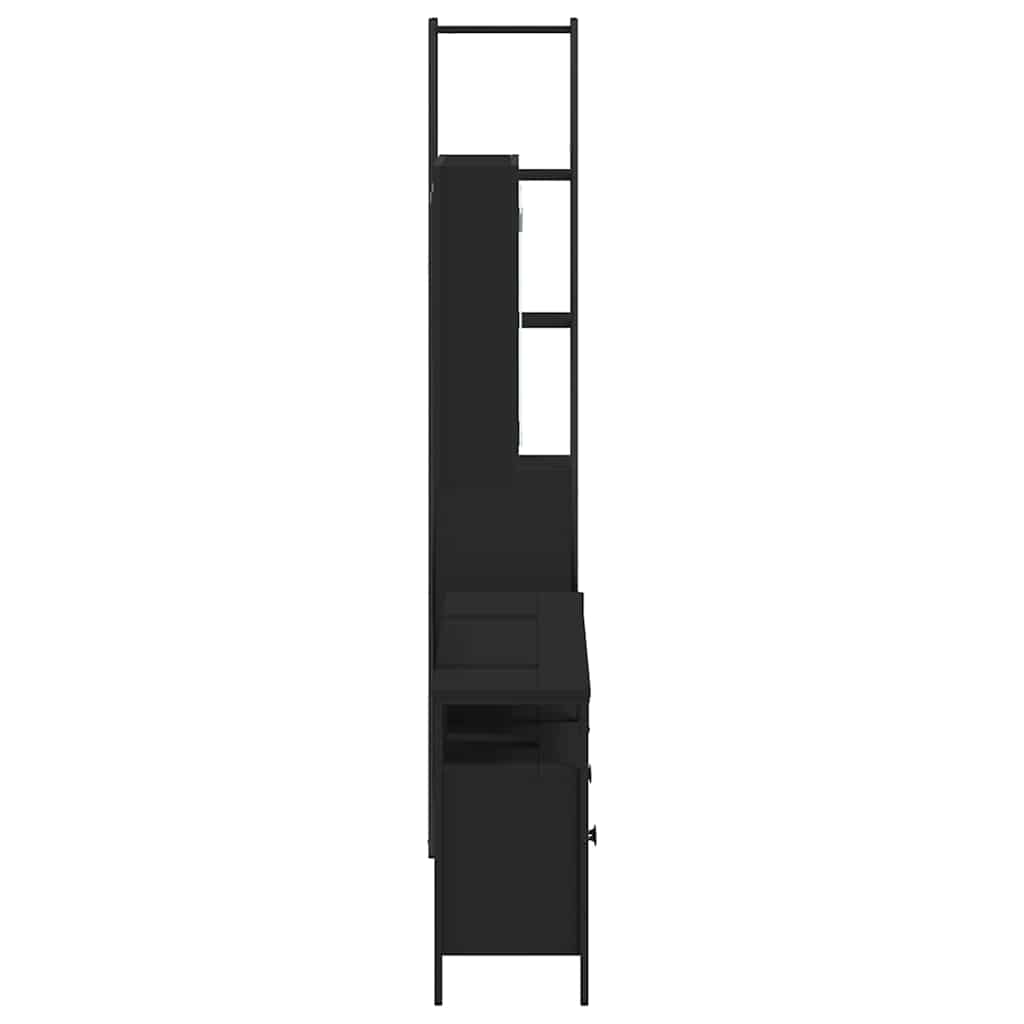 4-tlg. Badmöbel-Set Schwarz Holzwerkstoff