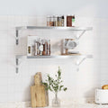 Wandregale 2 Stk. 75x30 cm Silbern Edelstahl