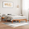 Massivholzbett ohne Matratze Wachsbraun 140x200 cm Kiefernholz