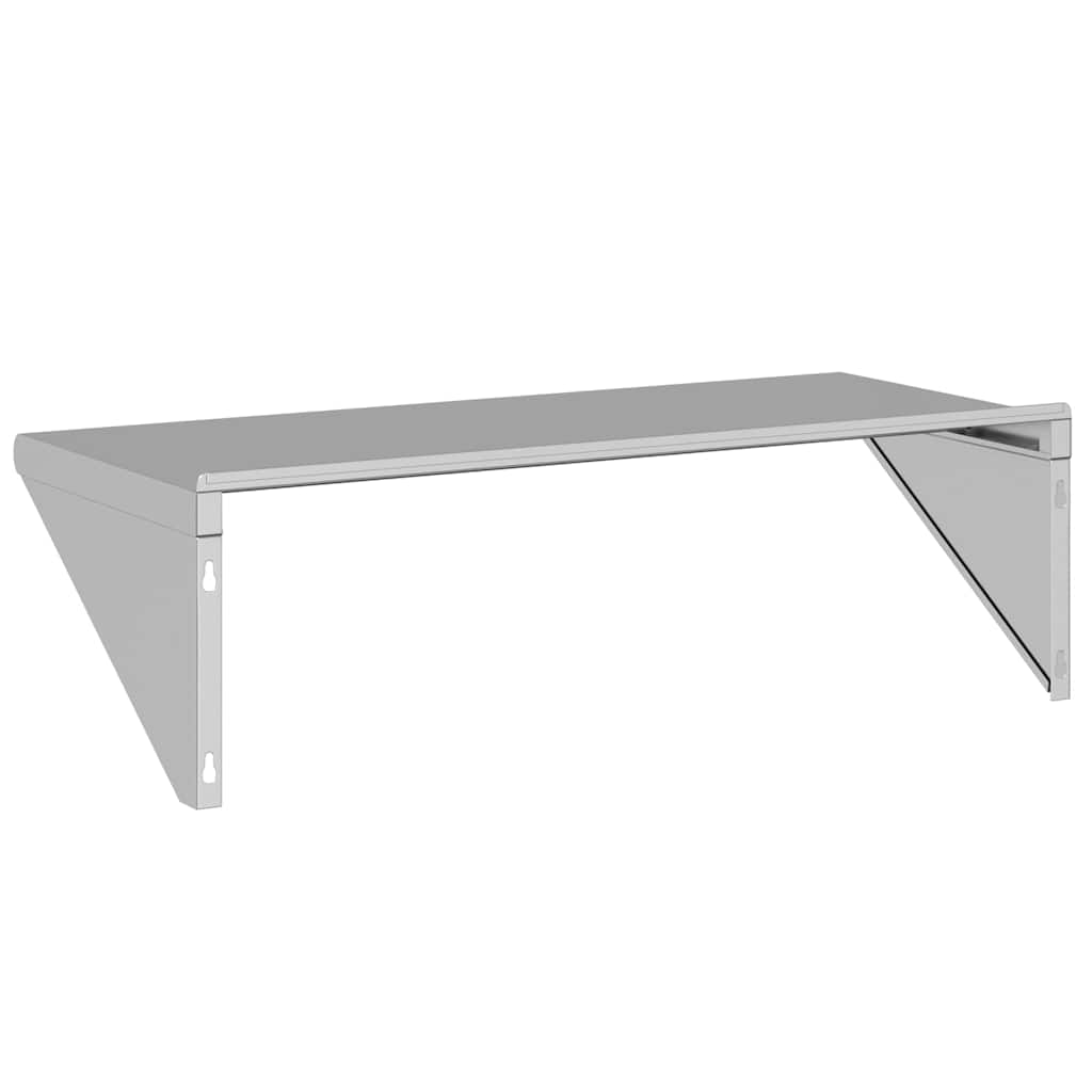 Wandregal 100x45x31 cm Silbern Edelstahl