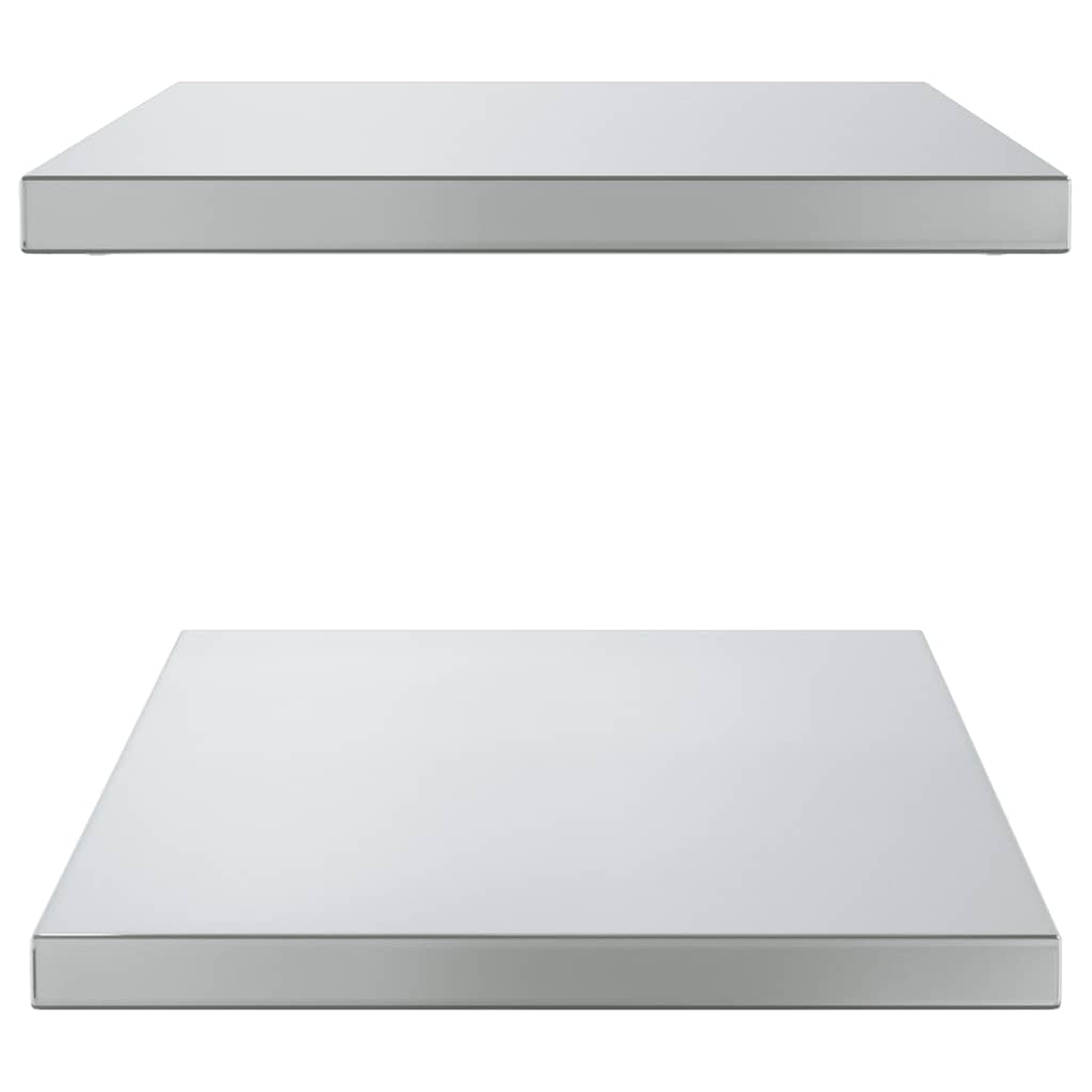 Wandregale 2 Stk. 75x40 cm Silbern Edelstahl