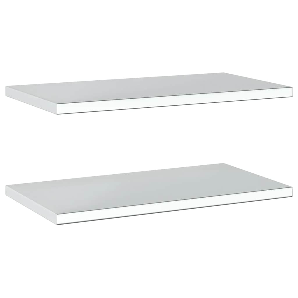 Wandregale 2 Stk. 75x40 cm Silbern Edelstahl