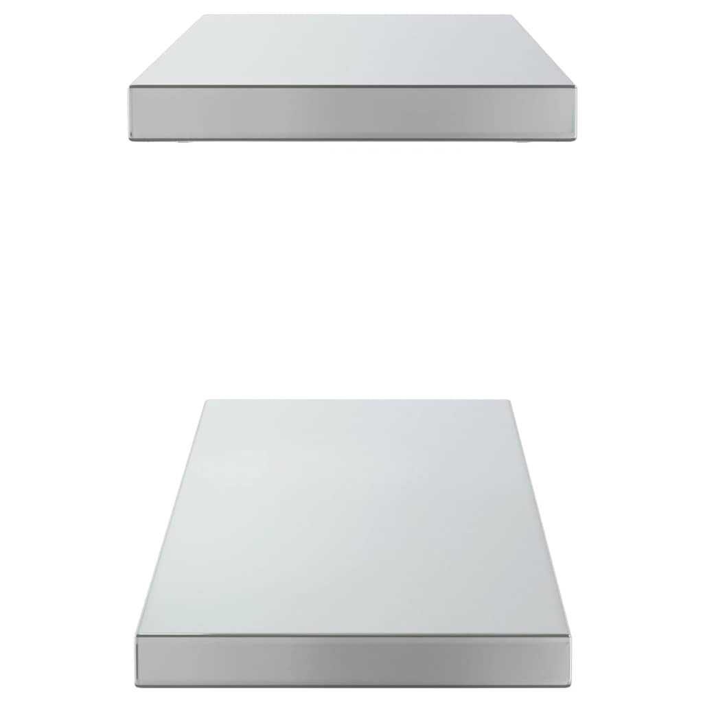 Wandregale 2 Stk. 75x23,5 cm Silbern Edelstahl