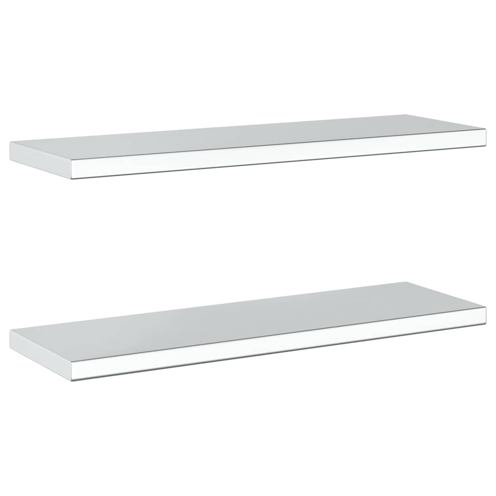 Wandregale 2 Stk. 75x23,5 cm Silbern Edelstahl