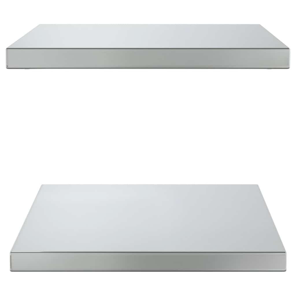 Wandregale 2 Stk. 50x40 cm Silbern Edelstahl