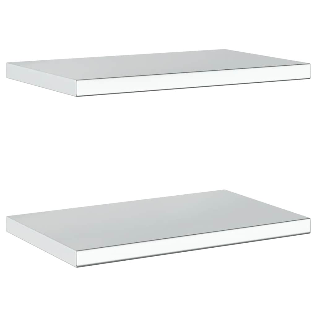 Wandregale 2 Stk. 50x30 cm Silbern Edelstahl