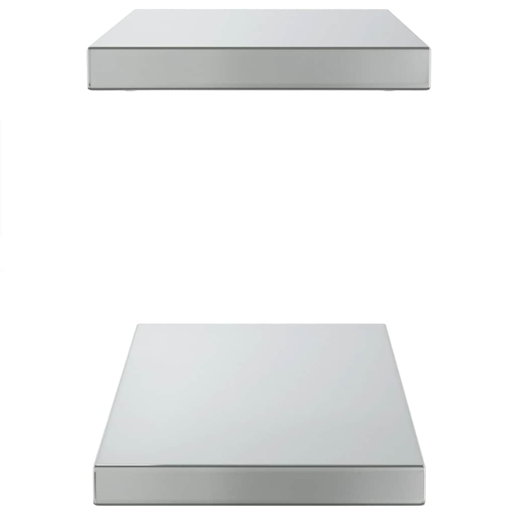 Wandregale 2 Stk. 50x23,5 cm Silbern Edelstahl